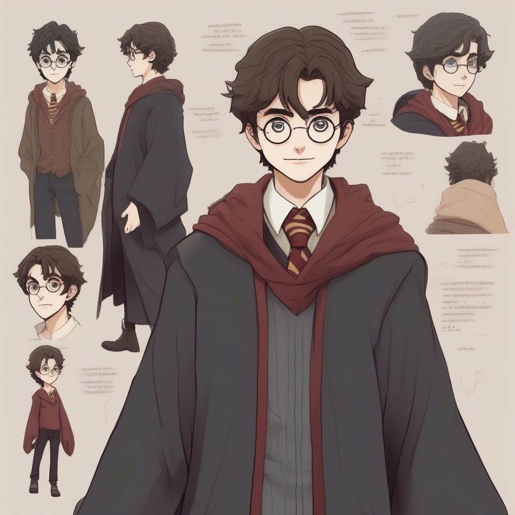 Thiết kế nhân vật Harry Potter trong phiên bản anime