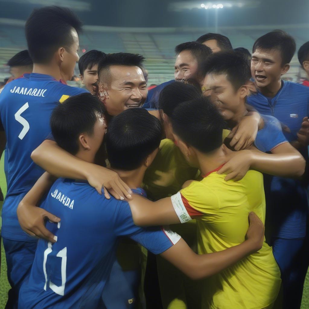 Indra Sjafri và các cầu thủ U23 Indonesia