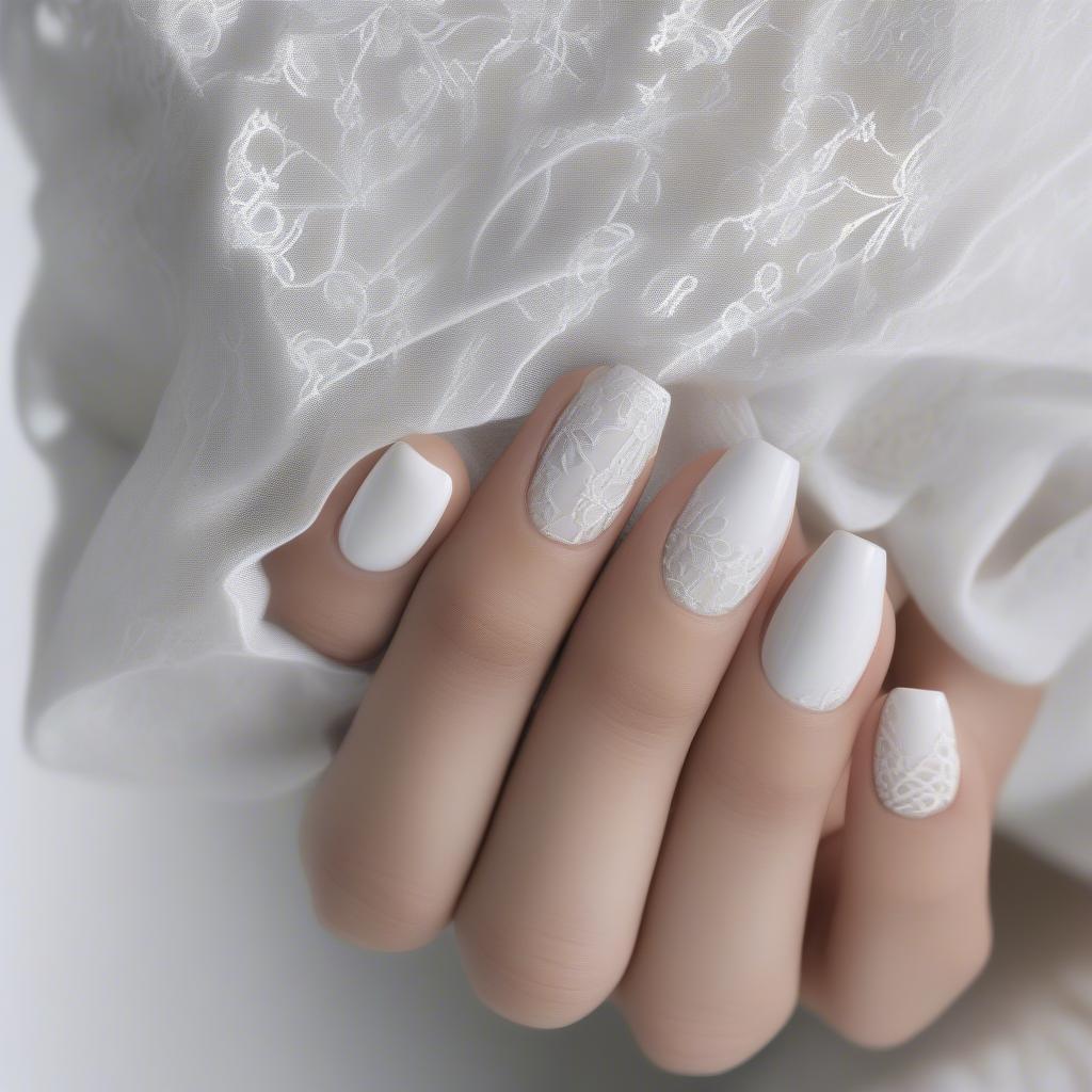 Mẫu nail trắng cho mệnh Thủy