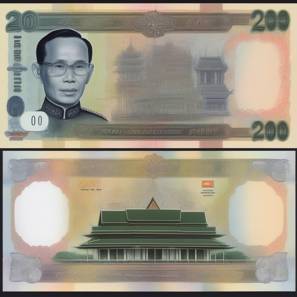 Tờ tiền Thái Lan mệnh giá 2000 baht