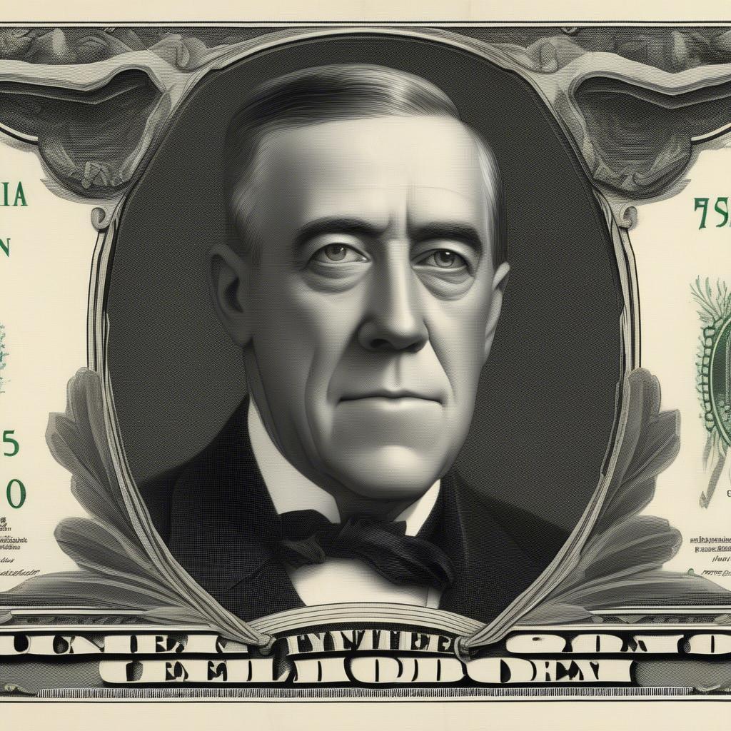 Hình ảnh tờ 100.000 USD với chân dung Woodrow Wilson