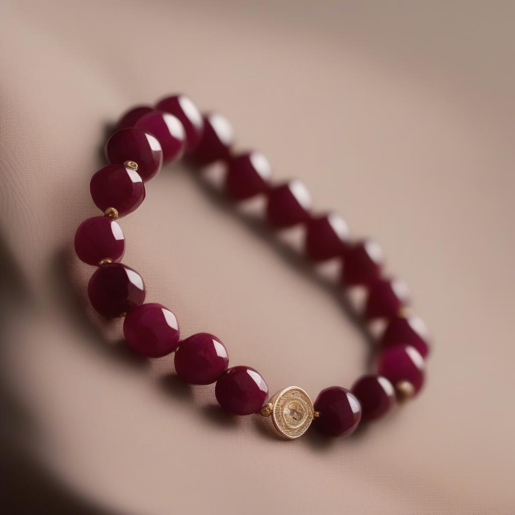 Vòng tay đá Ruby đỏ cho mệnh Thổ