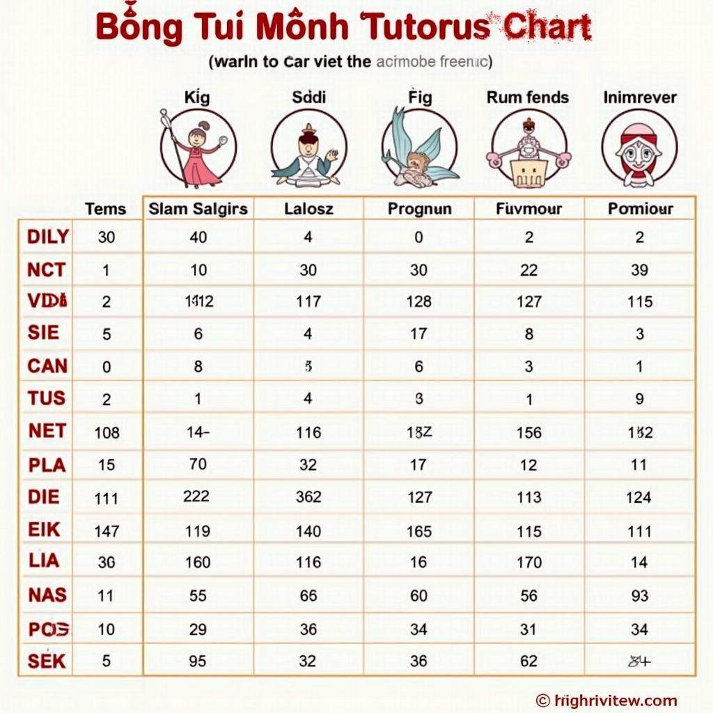 Bảng tuổi mệnh và ý nghĩa của nó