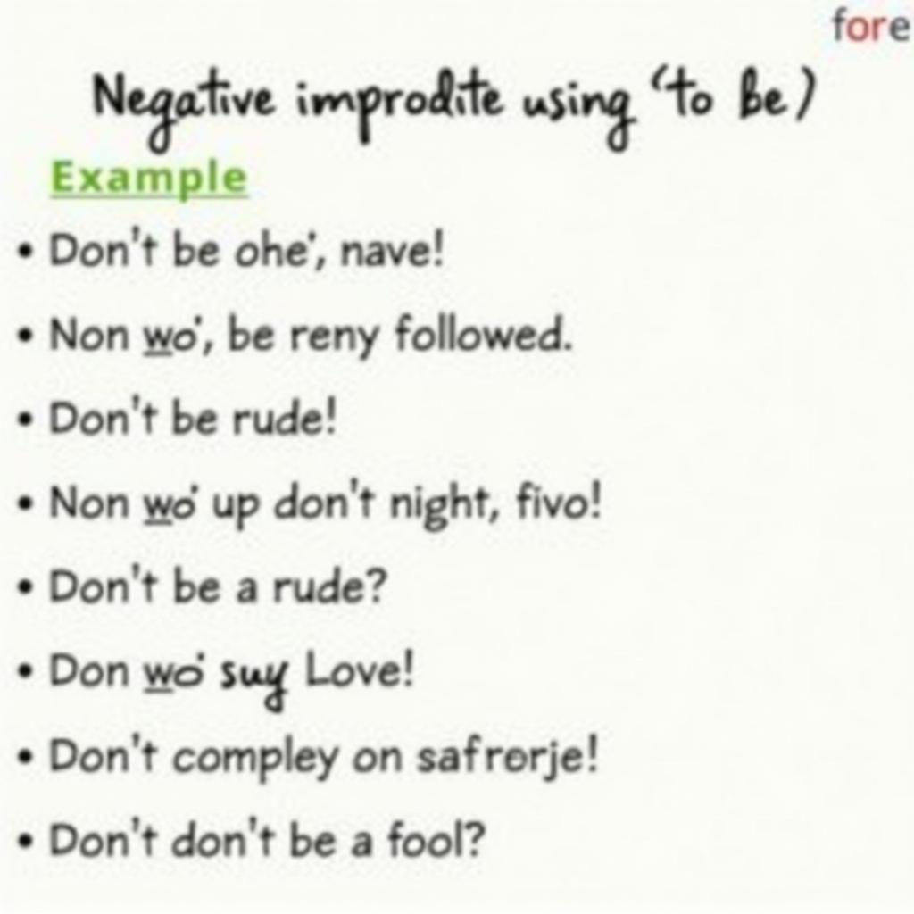 Negative Imperative Sentences with "To Be"