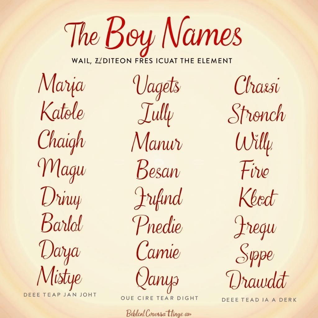 Fire Element Names for Boys